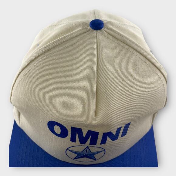 Vintage Dodge Omni 5 Panel Hat Cap White Blue Trucker Indie - Picture 4 of 5